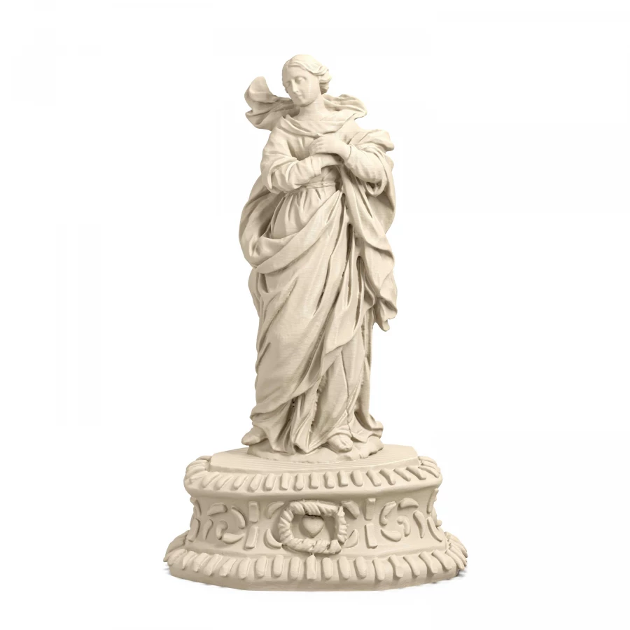 Vergine Maria barocca in avorio chiaro