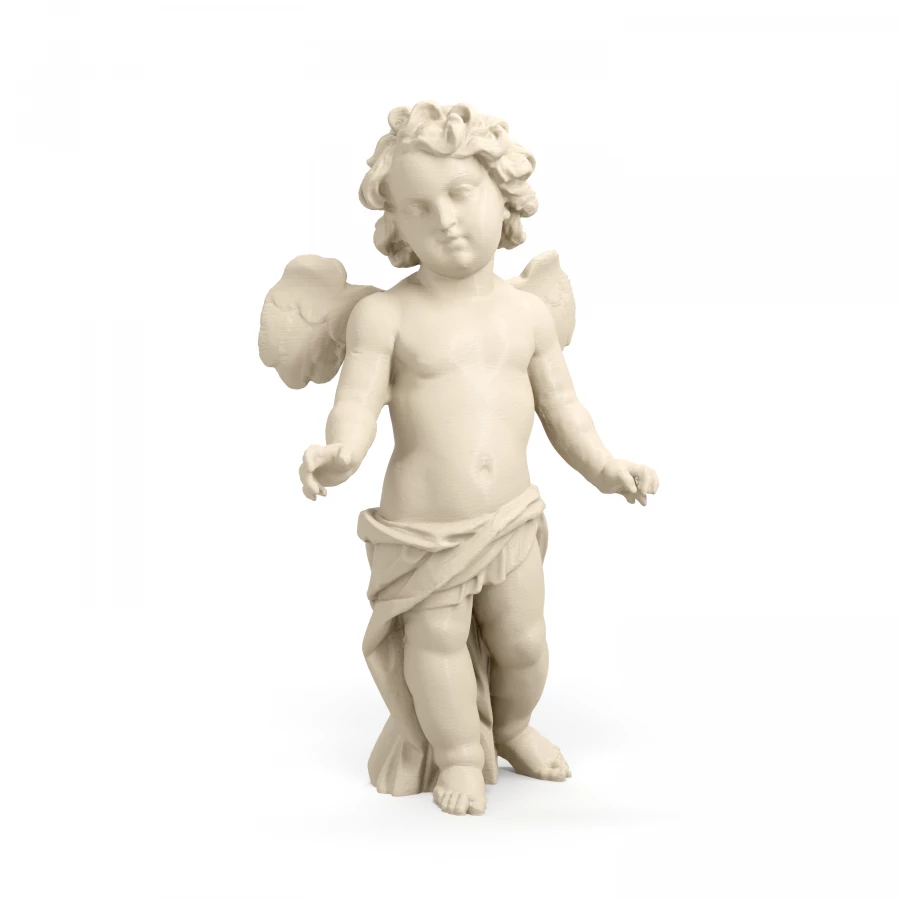 Putto alato barocco in avorio chiaro