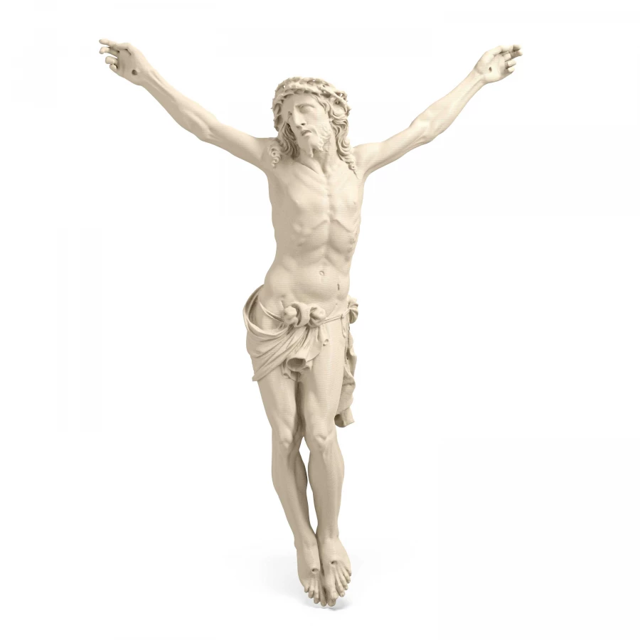 Corpo di Cristo barocco in avorio chiaro