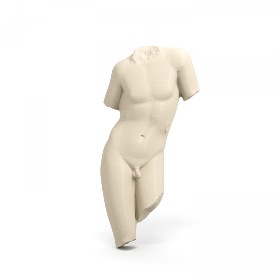 Torso maschile fenicio in avorio chiaro
